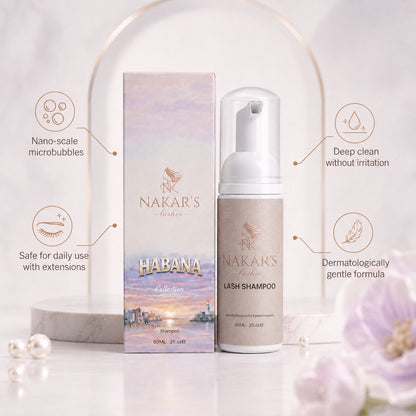Nakar's Lashes Lash Shampoo benefits and gentle daily cleansing
