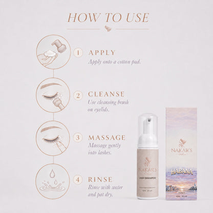 How to use Nakar's Lashes Lash Shampoo for eyelash extensions