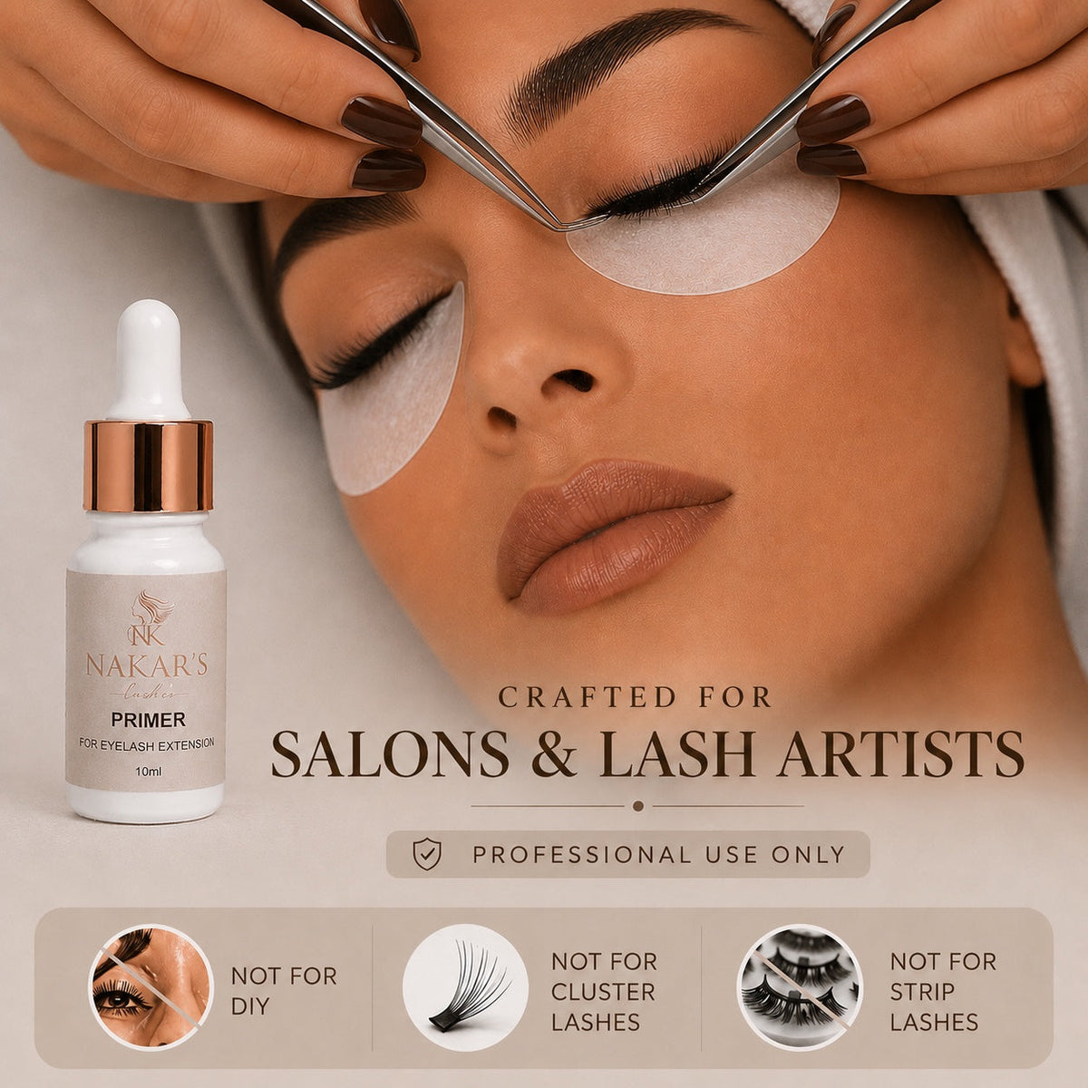 Nakar's Lashes Primer for salons and professional lash artists